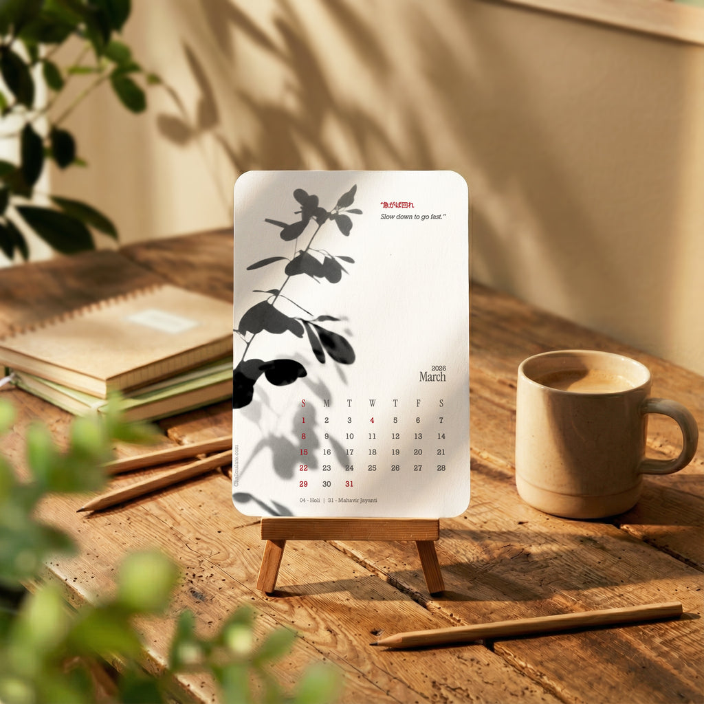 Artisanal 2026 Desk Calendar | Cotton Rag Paper