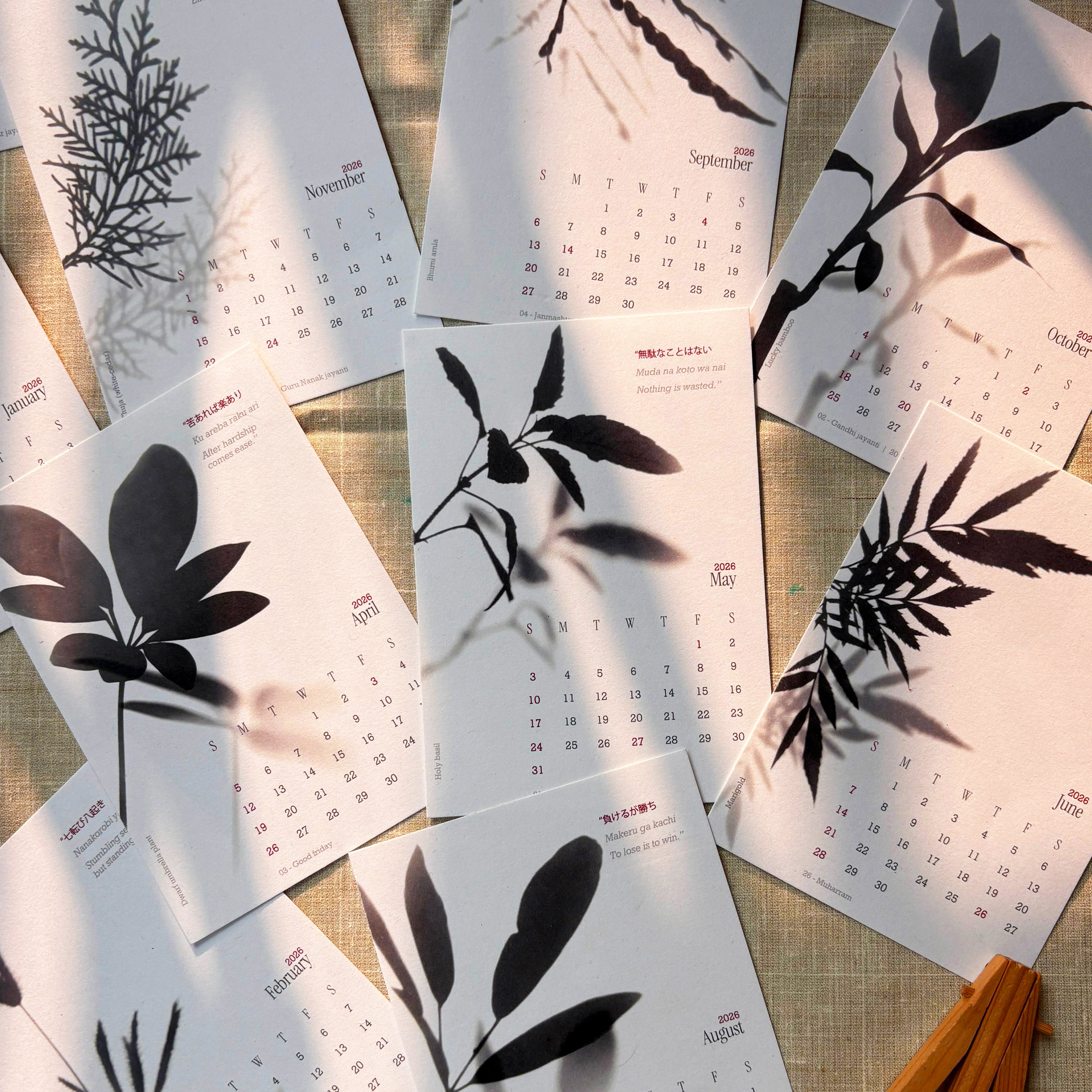 Artisanal 2026 Desk Calendar | Cotton Rag Paper