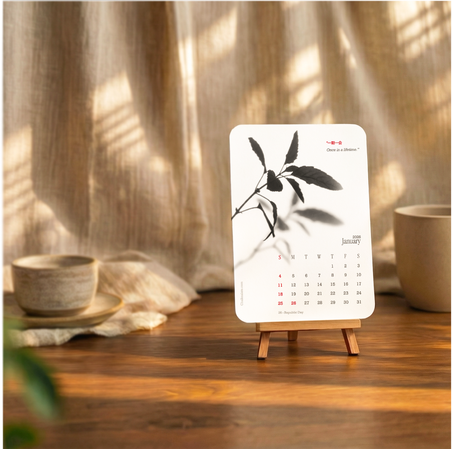 Artisanal 2026 Desk Calendar | Cotton Rag Paper